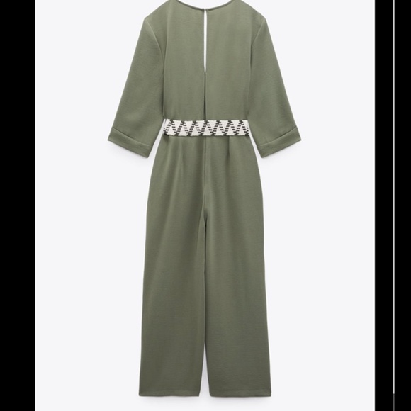 💚 Zara Long Belted Jumpsuit – Size M NWT - Picture 7 of 7